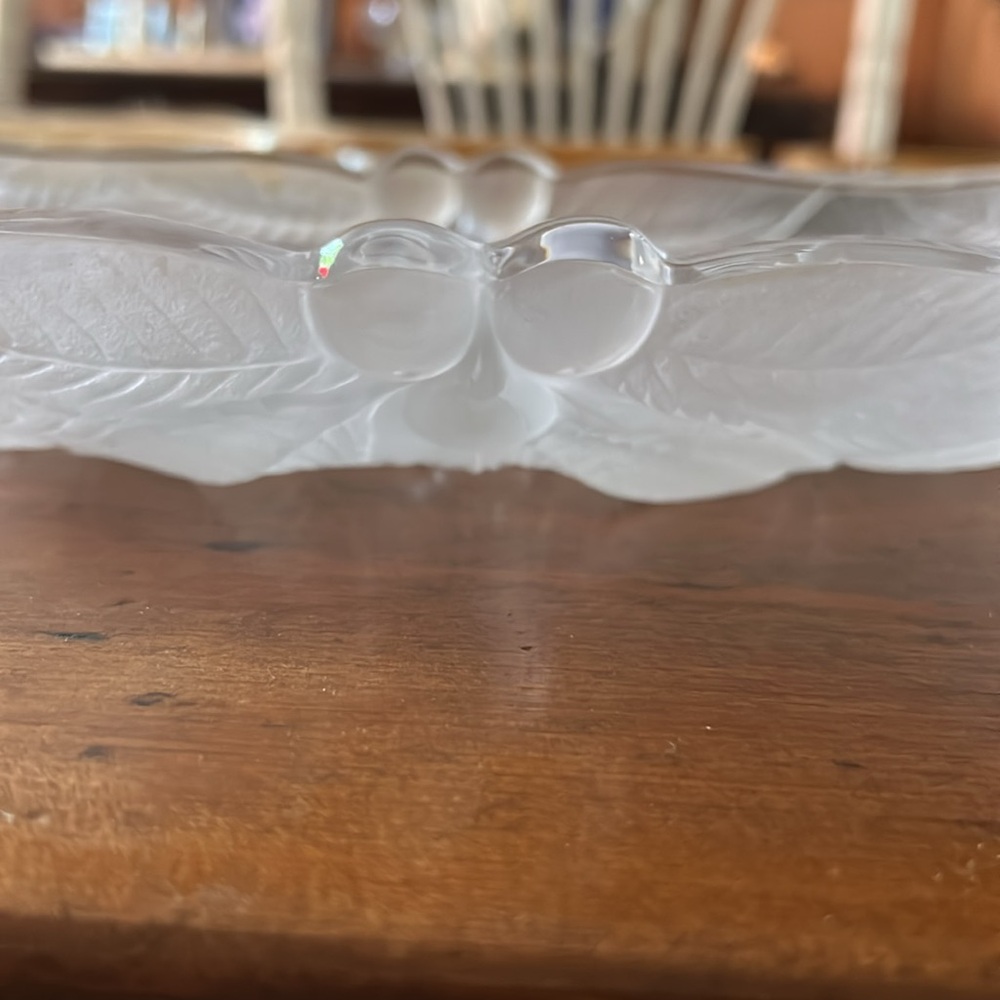 Mikasa frosted glass divided serving dish.  Bountiful cherries pattern - Picture 2 of 2